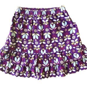 SOLD — HA Purple Floral Double Ruffle Corduroy Skirt 100% Cotton Girls Size 130